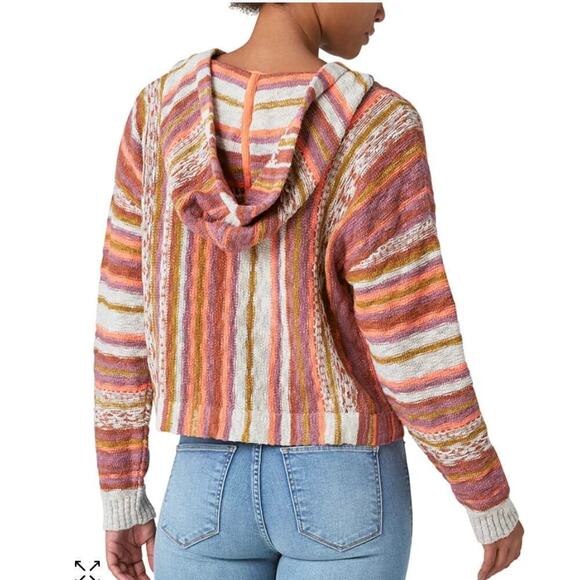 LUCKY BRAND Women's Drawstring Cropped Baja Hoodie NWT - Picture 2 of 6